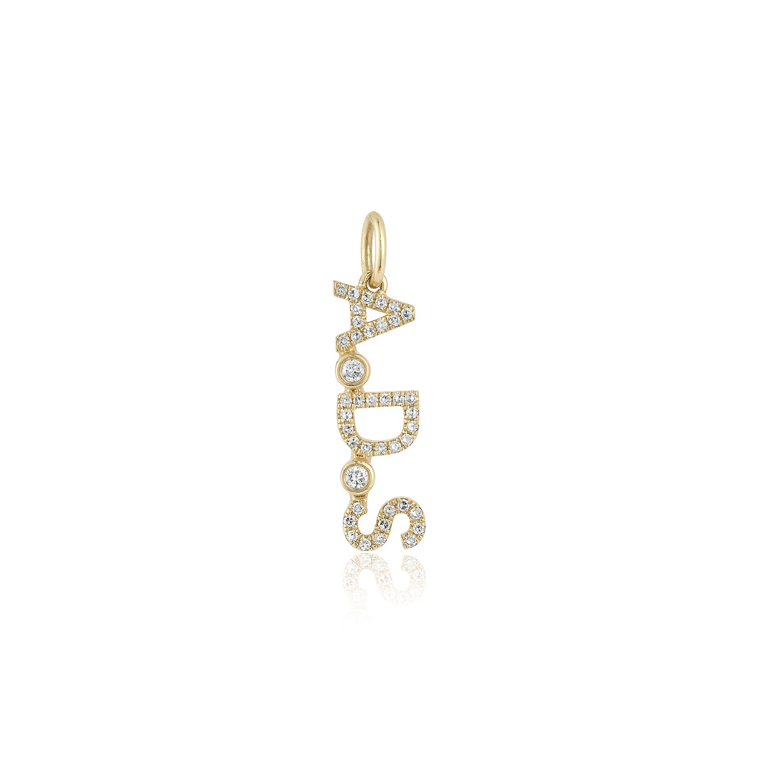 Diamond Custom Three Initial Necklace Charm